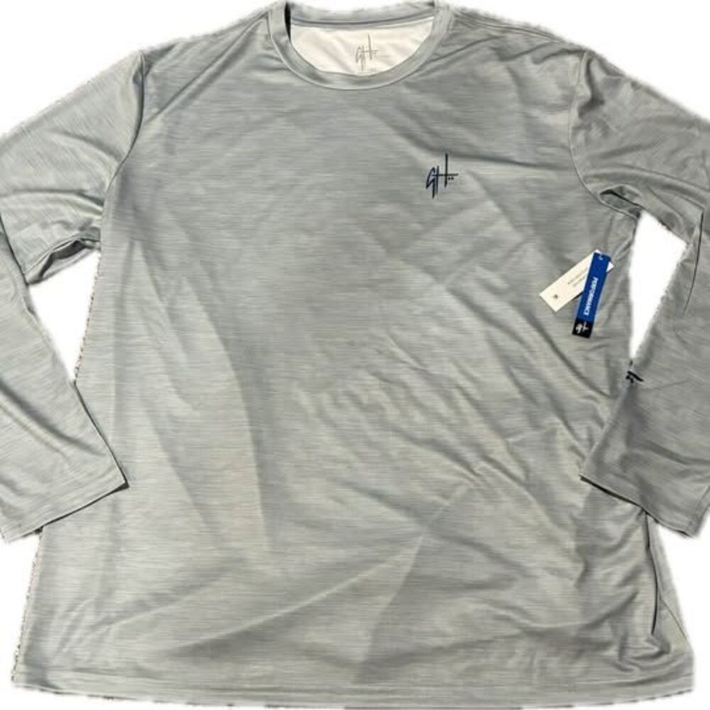 Guy Harvey Mens 2XL Long Sleeve Performance Tee Shirt Light Blue - Fish  Graphic